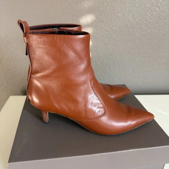 Franco Sarto Womens Brown Leather Booties - Picture 7 of 12
